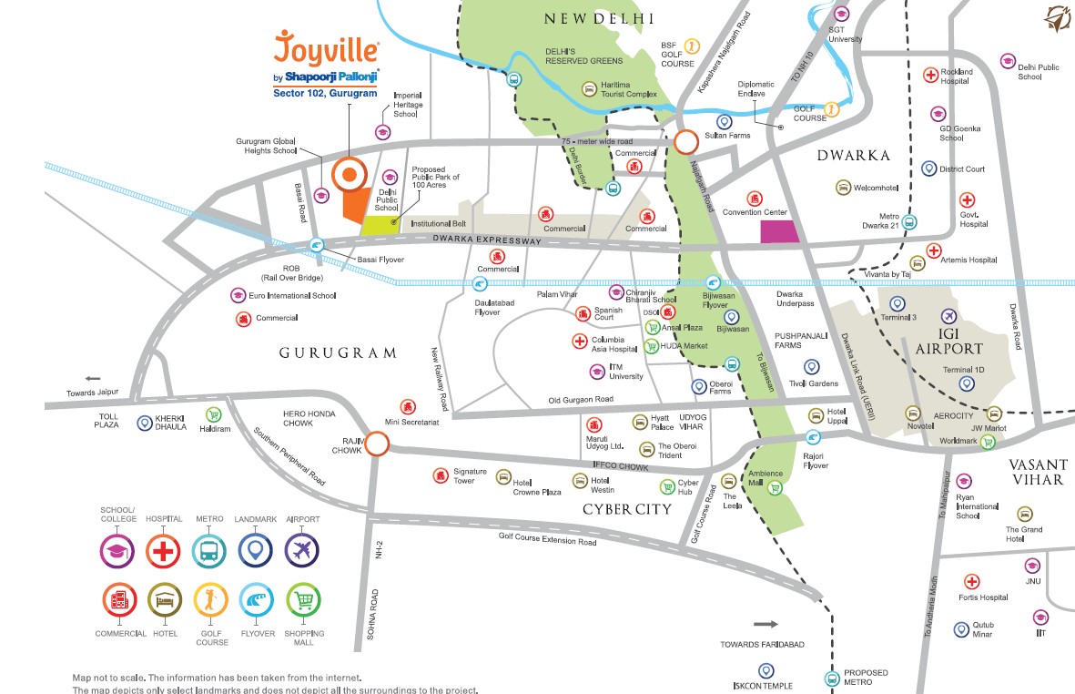 Joyville Sector 102 Gurugram-location-map Joyville Sector 102 Gurugram-location-map